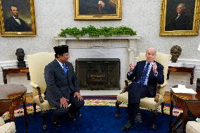 Joe Biden meets with Prabowo Subianto - Washington