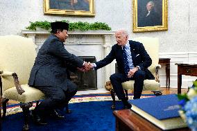 Joe Biden meets with Prabowo Subianto - Washington