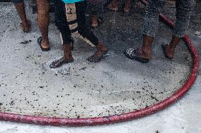 Fire In A Shoe Factory In Dhaka