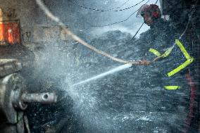 Fire In A Shoe Factory In Dhaka