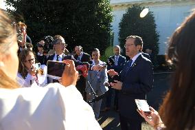 DC: President Herzog Hold A Stakeout Press Conference