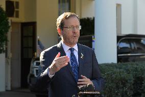 DC: President Herzog Hold A Stakeout Press Conference