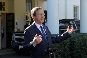 DC: President Herzog Hold A Stakeout Press Conference