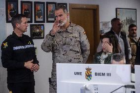 King Felipe Visit To Logist Base - Valencia