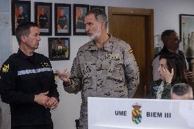 King Felipe Visit To Logist Base - Valencia