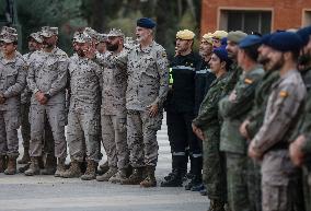 King Felipe Visit To Logist Base - Valencia