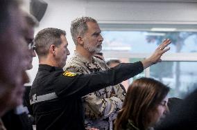 King Felipe Visit To Logist Base - Valencia