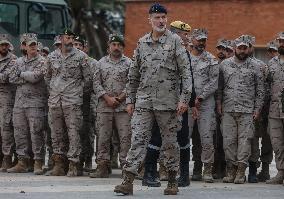 King Felipe Visit To Logist Base - Valencia