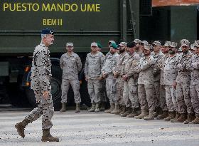 King Felipe Visit To Logist Base - Valencia