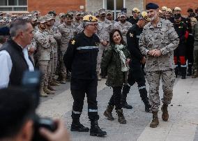 King Felipe Visit To Logist Base - Valencia