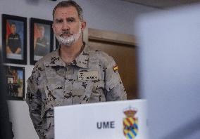 King Felipe Visit To Logist Base - Valencia