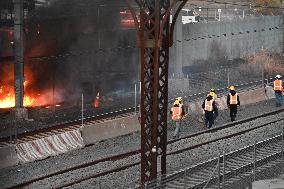 Fire At Substation Causes Train Delays On Amtrak In Bronx New York City