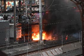 Fire At Substation Causes Train Delays On Amtrak In Bronx New York City