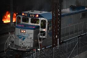 Fire At Substation Causes Train Delays On Amtrak In Bronx New York City