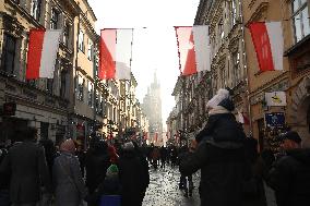 Independence Day Decorations In Krakow