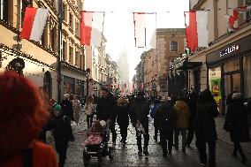 Independence Day Decorations In Krakow