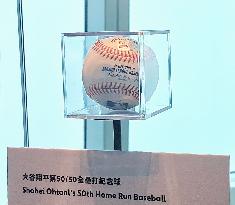 Ohtani's 50th home run ball displayed in Taiwan