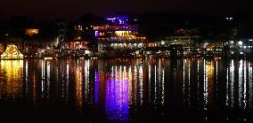 Illuminated View of Holy Lake of Pushkar - India