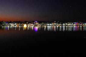 Illuminated View of Holy Lake of Pushkar - India