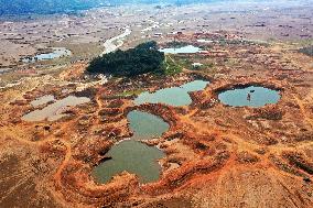 Qingshitan Reservoir Dry Remains Scenery in Guilin