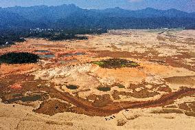 Qingshitan Reservoir Dry Remains Scenery in Guilin