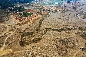 Qingshitan Reservoir Dry Remains Scenery in Guilin