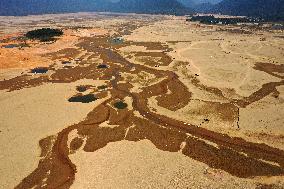 Qingshitan Reservoir Dry Remains Scenery in Guilin