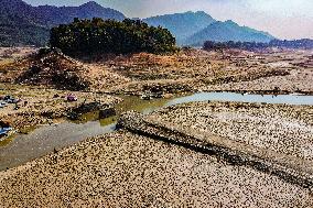 Qingshitan Reservoir Dry Remains Scenery in Guilin