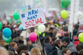 Public Sectors Workers Rally Against Budget Cut In Public Sectors In Duesseldorf