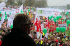 Public Sectors Workers Rally Against Budget Cut In Public Sectors In Duesseldorf