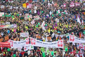 Public Sectors Workers Rally Against Budget Cut In Public Sectors In Duesseldorf