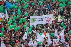 Public Sectors Workers Rally Against Budget Cut In Public Sectors In Duesseldorf