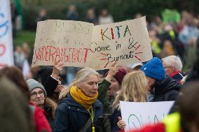 Public Sectors Workers Rally Against Budget Cut In Public Sectors In Duesseldorf