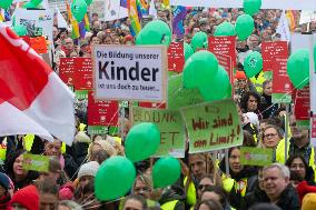 Public Sectors Workers Rally Against Budget Cut In Public Sectors In Duesseldorf