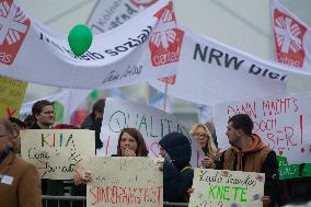 Public Sectors Workers Rally Against Budget Cut In Public Sectors In Duesseldorf