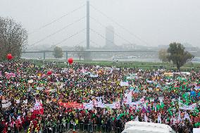 Public Sectors Workers Rally Against Budget Cut In Public Sectors In Duesseldorf