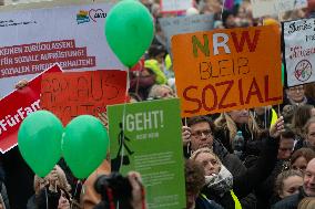 Public Sectors Workers Rally Against Budget Cut In Public Sectors In Duesseldorf