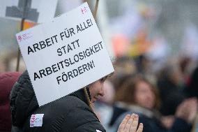 Public Sectors Workers Rally Against Budget Cut In Public Sectors In Duesseldorf