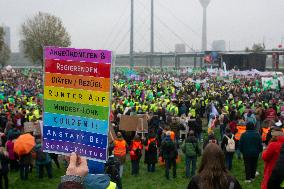 Public Sectors Workers Rally Against Budget Cut In Public Sectors In Duesseldorf