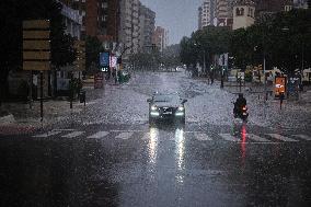 Flood Alerts Issued In Malaga, Spain