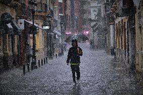 Flood Alerts Issued In Malaga, Spain