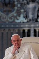 Pope Francis Attends The Weekly General Audience At St Peter's Square In The Vatican