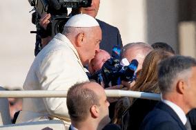 Pope Francis Attends The Weekly General Audience At St Peter's Square In The Vatican