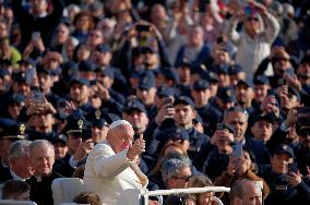 Pope Francis Attends The Weekly General Audience At St Peter's Square In The Vatican