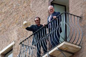 The Mayor Of Rome Roberto Gualtieri Delivers The Capitoline Wolf To Italian Singer-songwriter Antonello Venditti In The Giulio C