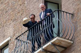 The Mayor Of Rome Roberto Gualtieri Delivers The Capitoline Wolf To Italian Singer-songwriter Antonello Venditti In The Giulio C