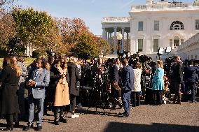 Members Of The Media Assemble At The White House - Washington