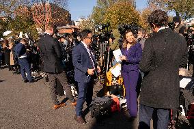 Members Of The Media Assemble At The White House - Washington