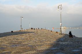 Hazy Winter Morning On Trieste’s Audace Quay