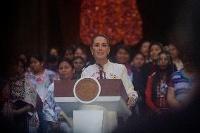 Claudia Sheinbaum, President Of Mexico, Announces The Next Meeting Of Mexican Textile Art At The Los Pinos Cultural Complex